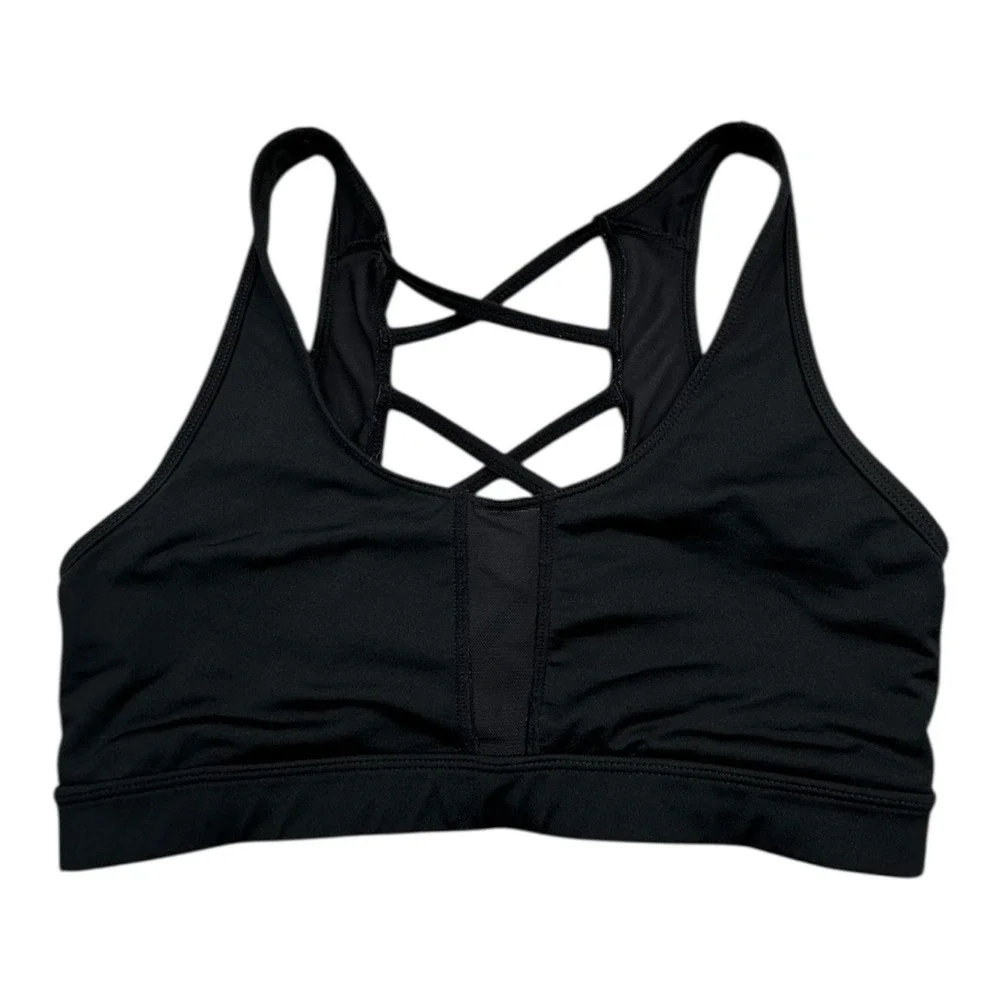 Black Crisscross‎ Back Sports Bra XS Athletic Workout Gym Fitness Activewear